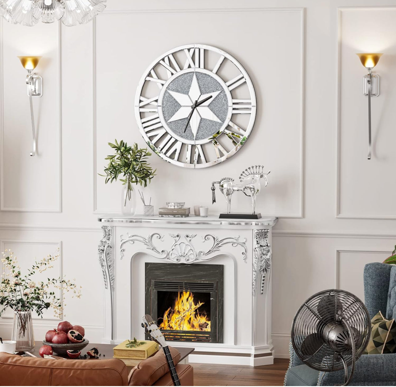 Glass Beveled Wall Clock