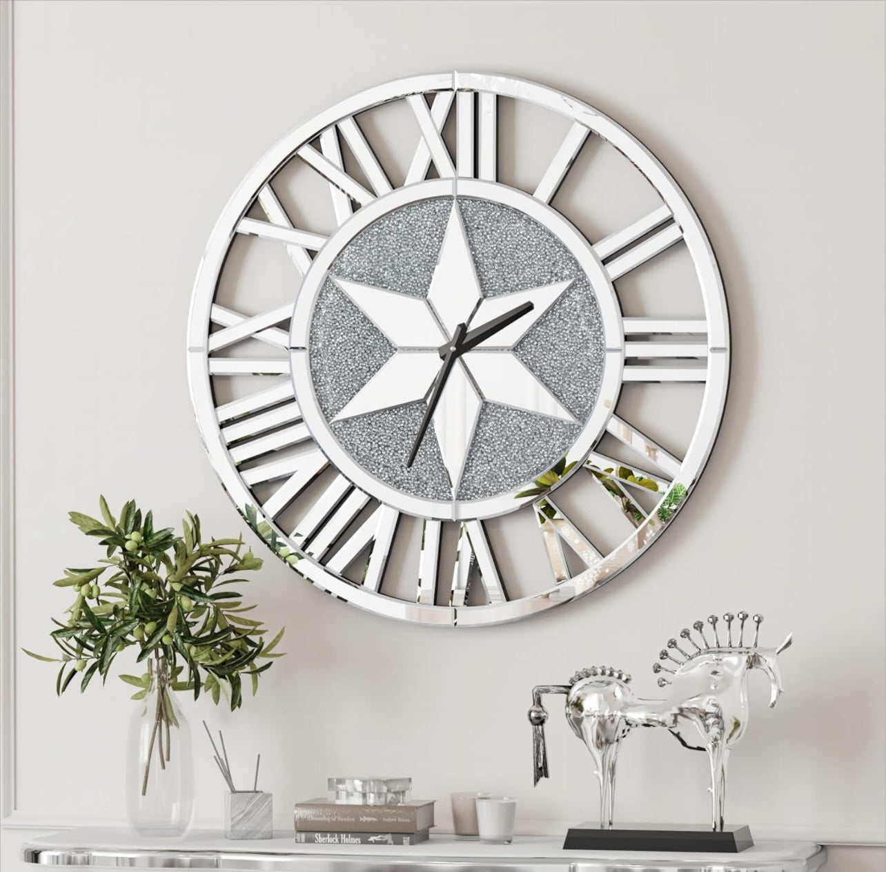 Glass Beveled Wall Clock